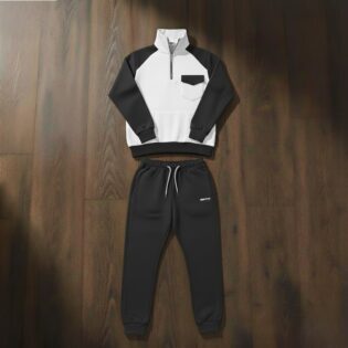 Two-Tone Quarter-Zip Joggers